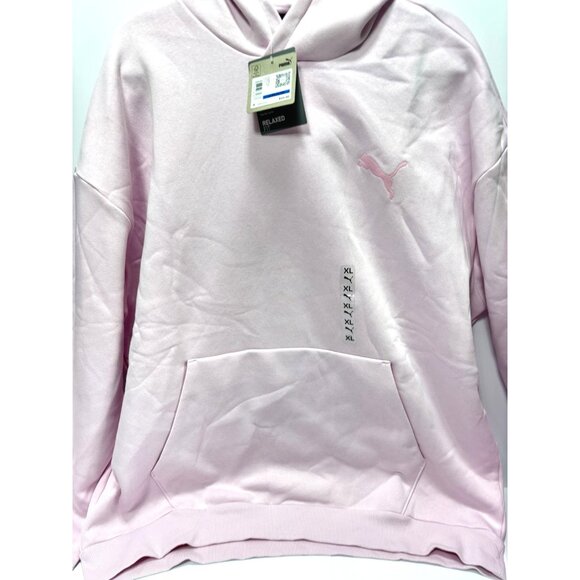 Womens XL Light Pink Puma Hoodie Warm Casual Sweatshirt Athletic Comfortable NEW - Picture 2 of 8